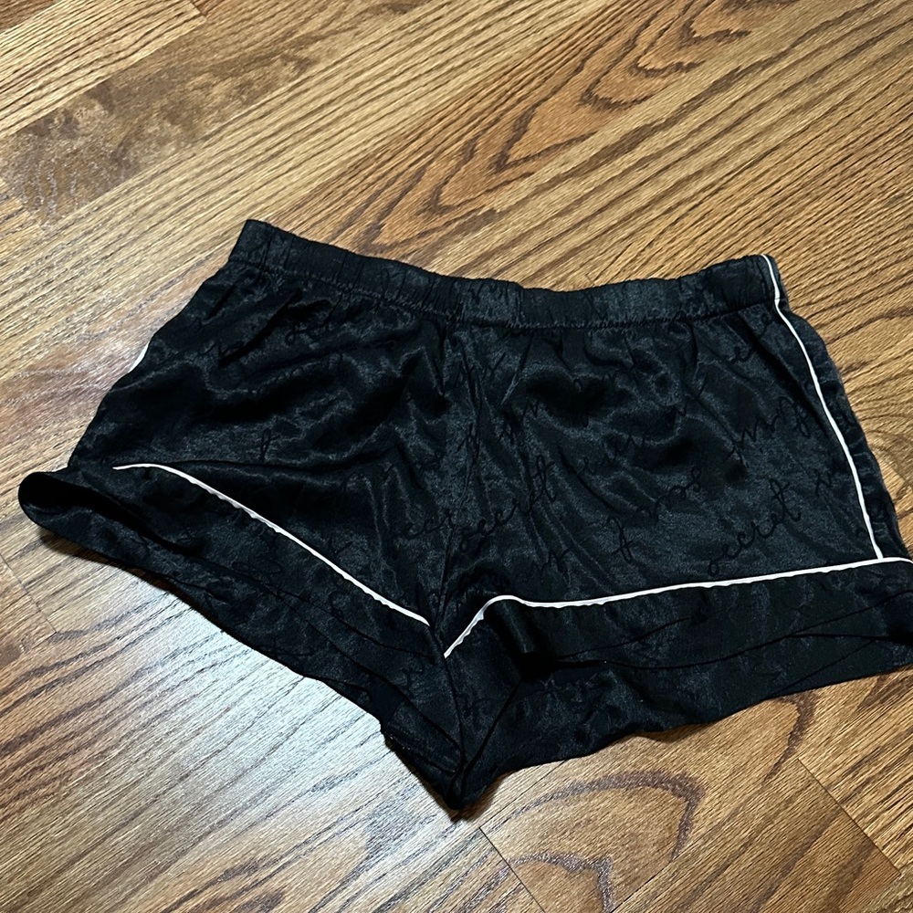 Black Satin Women's Shorts